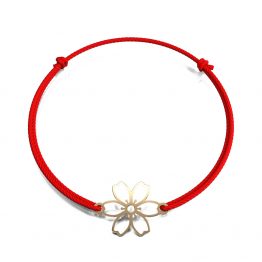 Bratara din aur 14K Pansy pe snur bijuterii handmade Adamant