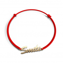 Bratara din aur 14K Smile pe snur bijuterii handmade Adamant