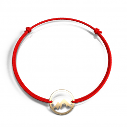 Bratara din aur 14K Mountain Lover pe snur bijuterii handmade Adamant