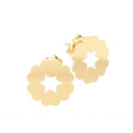 Cercei din aur 14K Love Circle bijuterii handmade Adamant