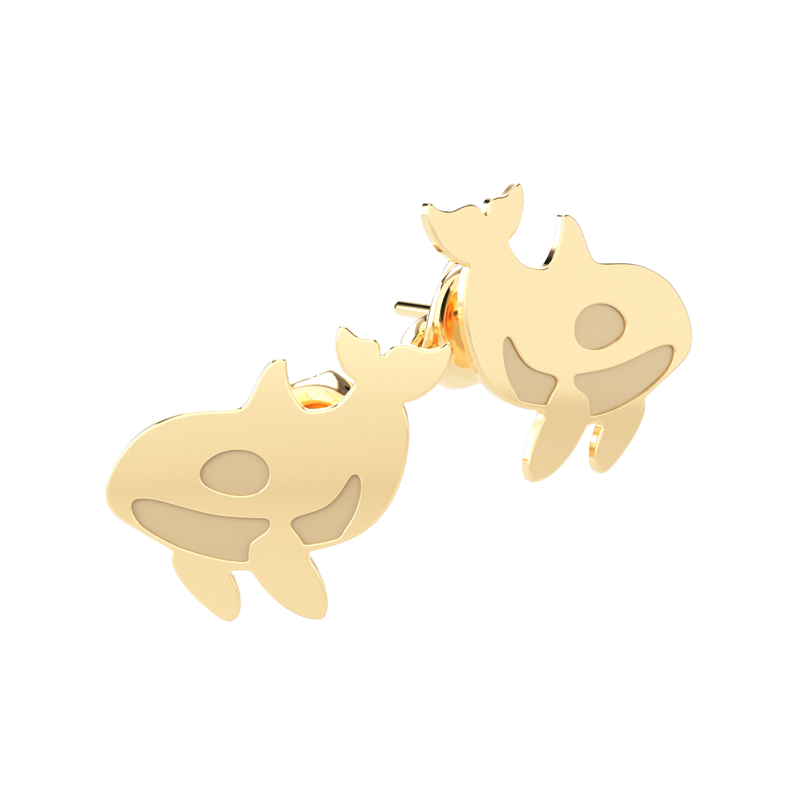 Cercei din aur 14K Whale — Adamant
