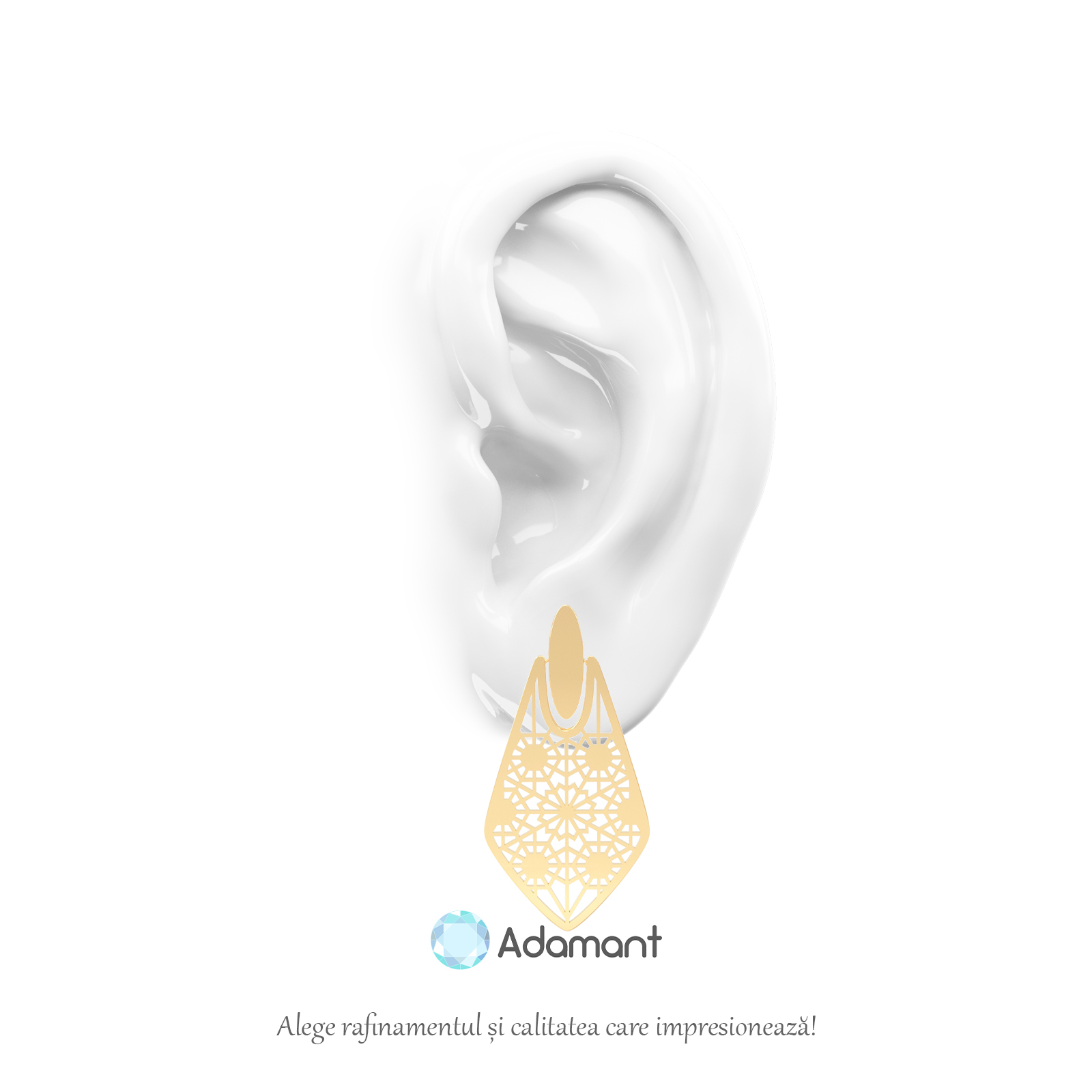 Cercei din aur 14K Adamant — colecție handmade București