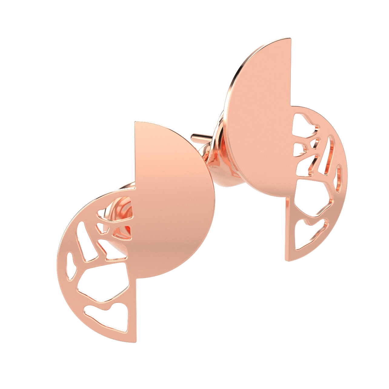 Cercei din aur 14K Moon Reflection - imagine 3