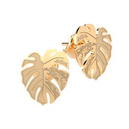 Cercei din aur 14K Monstera bijuterii handmade Adamant