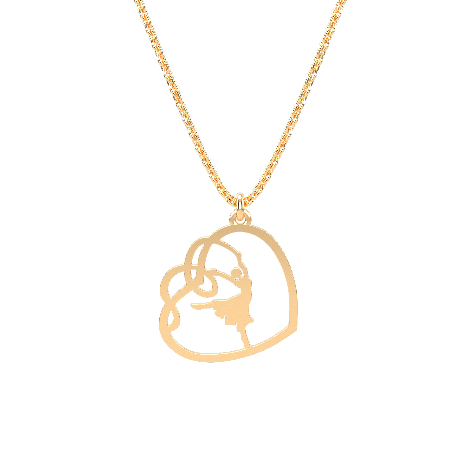 Colier din aur 14K I Love Dance bijuterii handmade Adamant