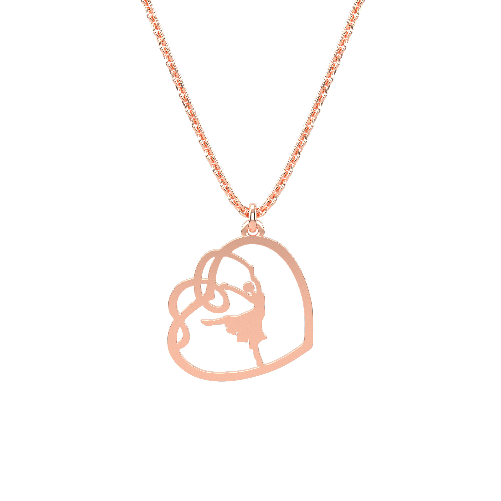 Colier din aur 14K I Love Dance - imagine 3