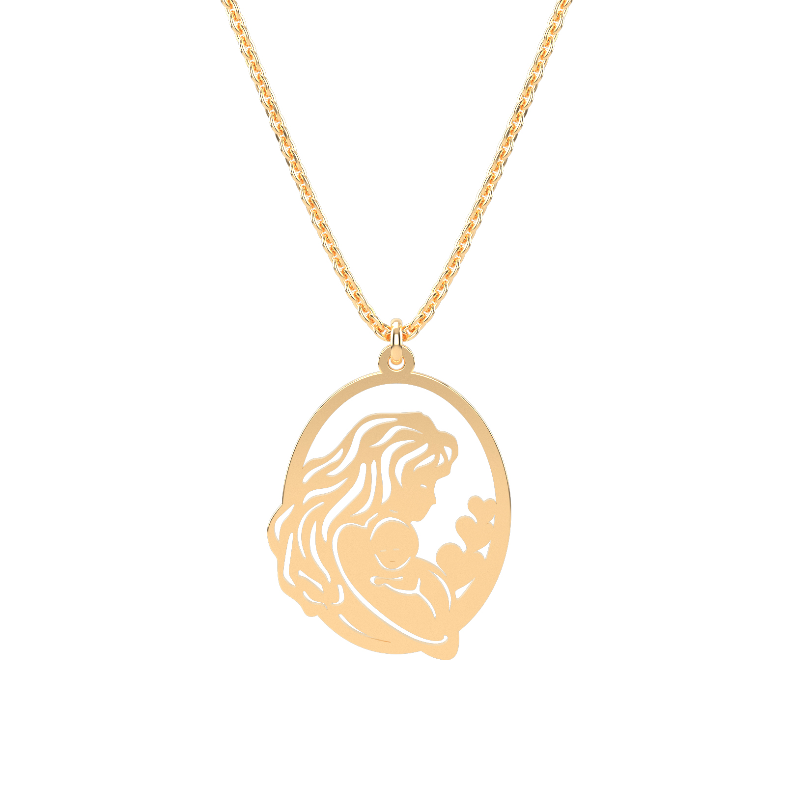 Colier din aur 14K Mother's Care bijuterii handmade Adamant