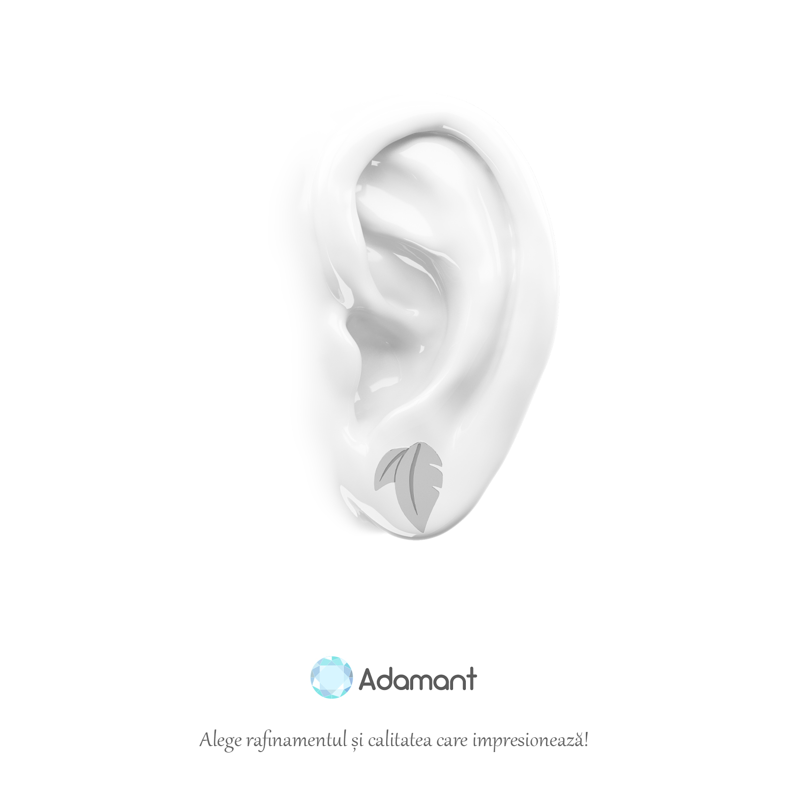 Cercei din argint 925 Leaf - imagine 2